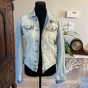 Polo Jeans Co. Ralph Lauren Lydia Distressed Jean Sz Small Denim Jacket